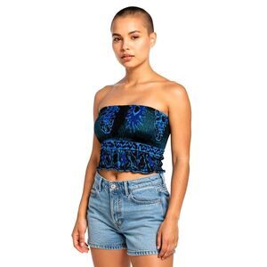 NEW Hawaiian Original by Basix Smocked Tube Top Polynesian Beach Surf Island OS